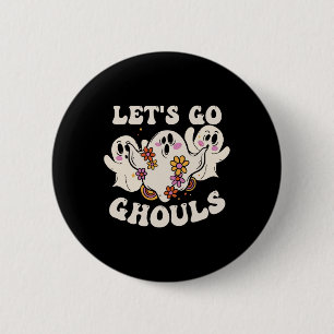 Badge Rond 5 Cm Allons Gouls Costume Halloween Citrouille Fantôme