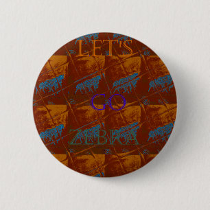 Badge Rond 5 Cm Allons-y Impression d'art Safari Zèbre/Graphique
