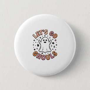 Badge Rond 5 Cm Allons-y les fantômes Halloween Mignon Fantôme