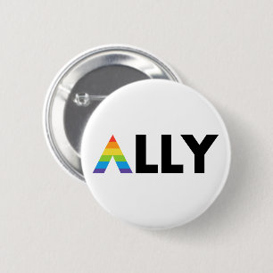 Badge Rond 5 Cm Ally droit LGBTQ Rainbow LGBT