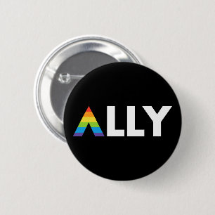 Badge Rond 5 Cm Ally droit LGBTQ Rainbow LGBT