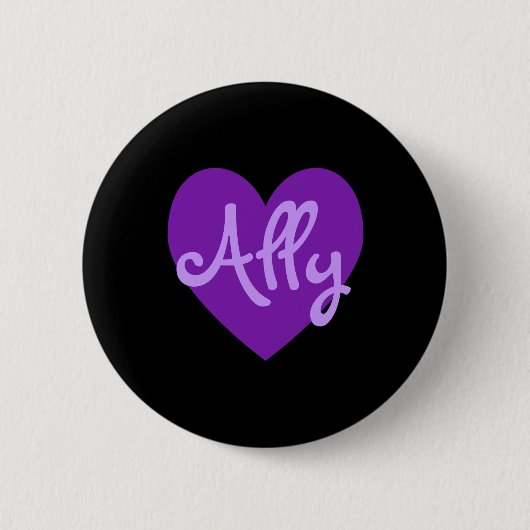 Badge Rond 5 Cm Ally en violet (Devant)