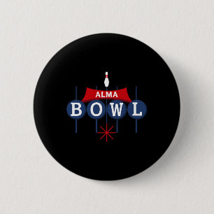 Badge Rond 5 Cm Alma Bowl Retro Sign - Style Vintage Bowlin 1960's