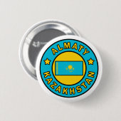 Badge Rond 5 Cm Almaty Kazakhstan (Devant & derrière)
