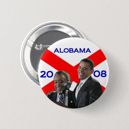 BADGE ROND 5 CM ALOBAMA 2008 (Devant & derrière)