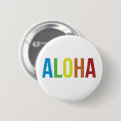 Badge Rond 5 Cm Aloha arc-en-ciel (Devant & derrière)