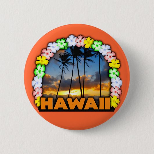 Badge Rond 5 Cm Aloha Hawaï (Devant)