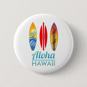 Badge Rond 5 Cm Aloha Hawaii Surf boards