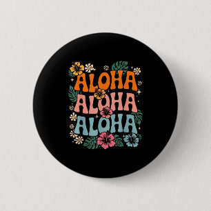 Badge Rond 5 Cm Aloha plage hawaïenne île hawaïenne fleur luau