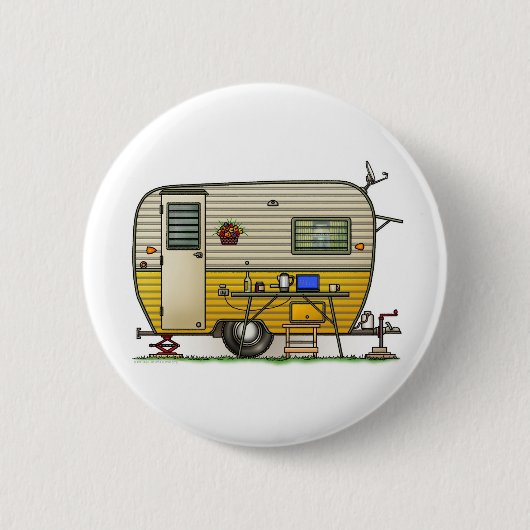 Badge Rond 5 Cm Aloha remorque de campeur (Devant)