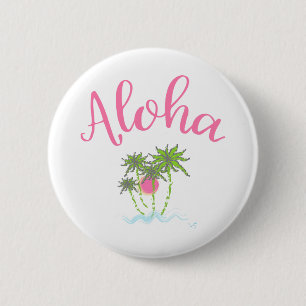 Badge Rond 5 Cm Aloha style hawaïen Summera de plages