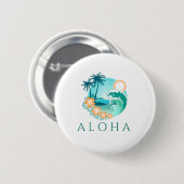 Badge Rond 5 Cm Aloha Tropical (Devant & derrière)