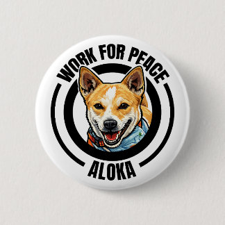 Badge Rond 5 Cm Aloka Dog Walk For Peac
