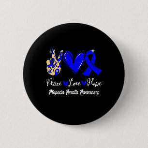 Badge Rond 5 Cm Alopecia Areata Sensibilisation Paix Aimer Hope Bl
