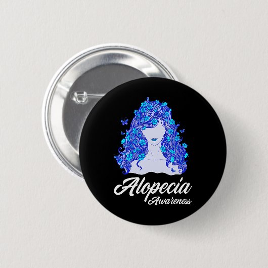 Badge Rond 5 Cm Alopecia Guerrier Perte de cheveux Guerrier Alopec (Devant & derrière)