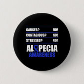 Badge Rond 5 Cm Alopecia Sensibilisation Perte de cheveux Guerrier (Devant)