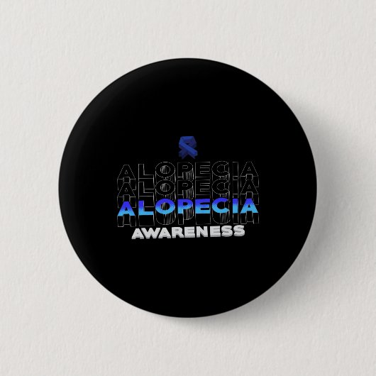 Badge Rond 5 Cm Alopecia Sensibilisation Perte de cheveux Guerrier (Devant)