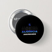 Badge Rond 5 Cm Alopecia Sensibilisation Perte de cheveux Guerrier (Devant & derrière)