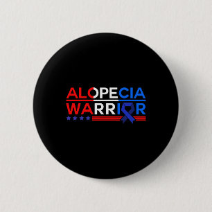 Badge Rond 5 Cm Alopecia Sensibilisation Perte de cheveux Guerrier