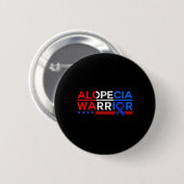 Badge Rond 5 Cm Alopecia Sensibilisation Perte de cheveux Guerrier (Devant & derrière)