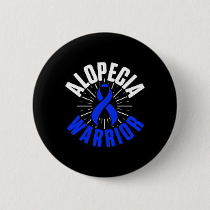 Badge Rond 5 Cm Alopécie Sensibilisation Perte de cheveux Guerrier