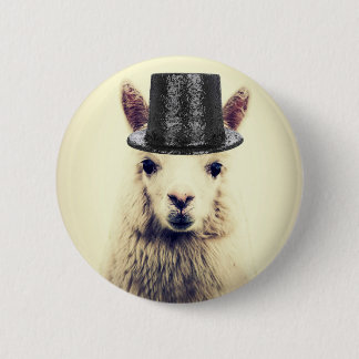 Badge Rond 5 Cm Alpaca dans un haut-de-forme