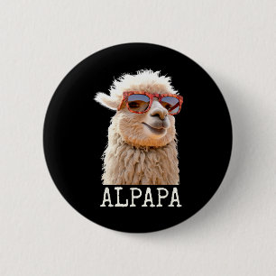 Badge Rond 5 Cm Alpaca Papa Alpapa Lama Daddy Cute Alpaca Papa Fat