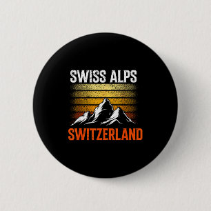 Badge Rond 5 Cm Alpes suisses ski vintage montagnes suisse