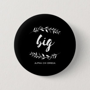 Badge Rond 5 Cm Alpha Chi Omega Grande Couronne