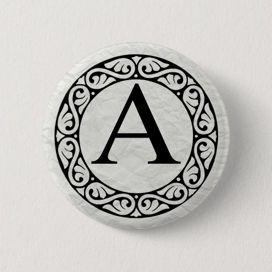 Badge Rond 5 Cm Alpha de lettre d'alphabet grec (Devant)