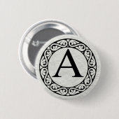 Badge Rond 5 Cm Alpha de lettre d'alphabet grec (Devant & derrière)