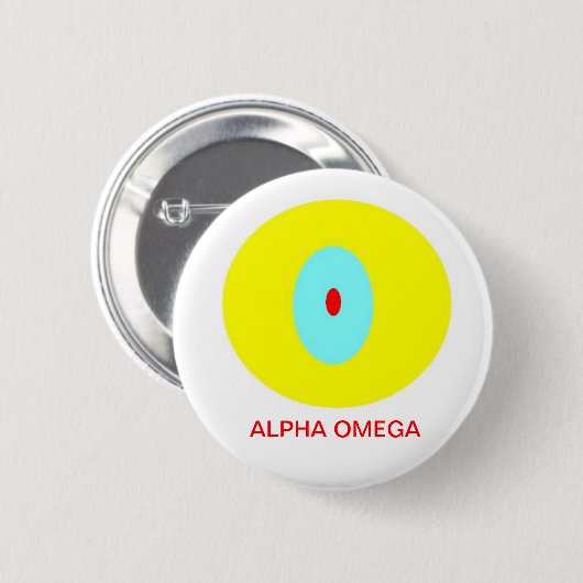 Badge Rond 5 Cm Alpha Omega (Devant & derrière)