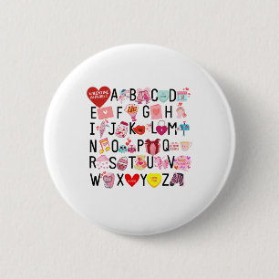 Badge Rond 5 Cm Alphabet Abc I Love You T Shirt Valentines Day Hea
