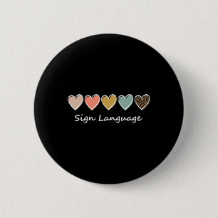 Badge Rond 5 Cm Alphabet Asl Américain Professeur Asl Langue Chant
