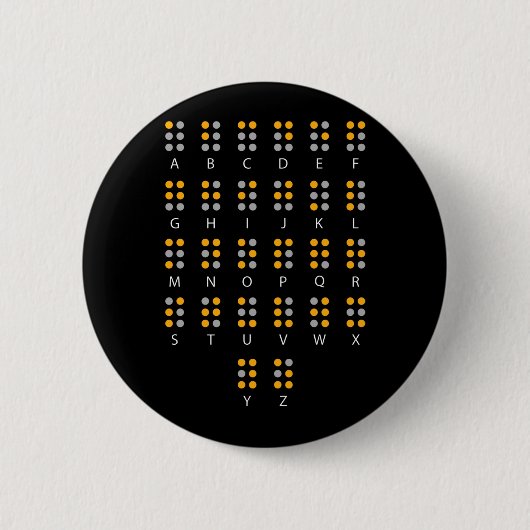Badge Rond 5 Cm Alphabet braille Blind Art (Devant)