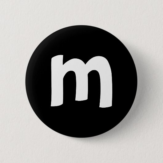 Badge Rond 5 Cm Alphabet minuscule m (Devant)