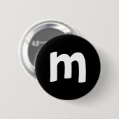 Badge Rond 5 Cm Alphabet minuscule m (Devant & derrière)