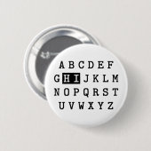 Badge Rond 5 Cm Alphabet salut (Devant & derrière)