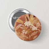 Badge Rond 5 Cm Alphonse Mucha Art Nouveau Détail floral (Devant & derrière)