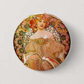 Badge Rond 5 Cm Alphonse Mucha Dreaming (Devant)