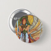 Badge Rond 5 Cm Alphonse Mucha Peacock (Devant & derrière)