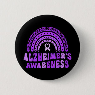 Badge Rond 5 Cm Alzheimer et #39 ; s Sensibilisation mignon pourpr