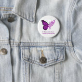 Badge Rond 5 Cm Alzheimer's Disease Awareness Purple Ribbon (En situation)