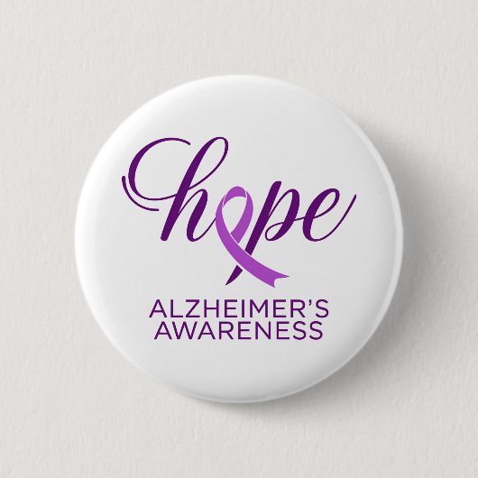 Badge Rond 5 Cm Alzheimer's Disease Awareness Purple Ribbon (Devant)