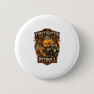 Badge Rond 5 Cm Am Pitbull Pompier Chien Masque à Gaz Bouclier