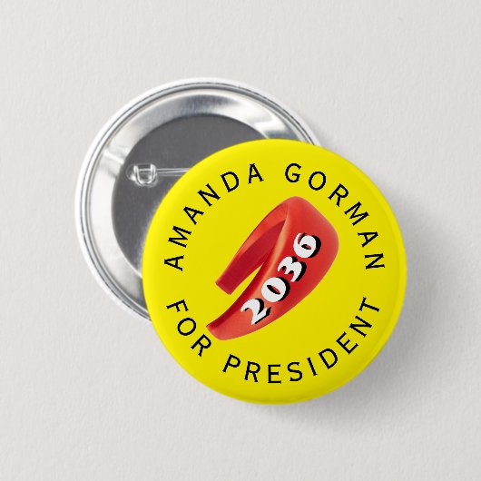 Badge Rond 5 Cm Amanda Gorman, présidente (Devant & derrière)