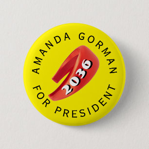 Badge Rond 5 Cm Amanda Gorman, présidente