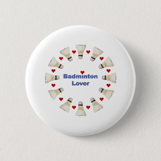 Badge Rond 5 Cm Amant de badminton (Devant)