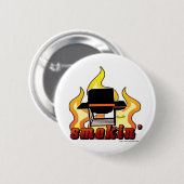 Badge Rond 5 Cm Amant de BBQ de Smokin (Devant & derrière)