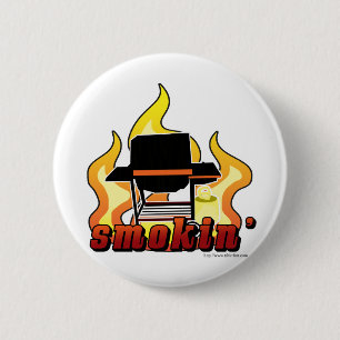 Badge Rond 5 Cm Amant de BBQ de Smokin